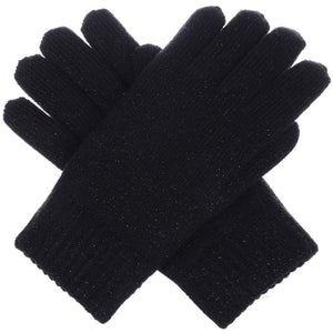 BYOS Winter Women's Toasty Warm Plush Fleece Lined Knit Gloves in Solid & Glitter