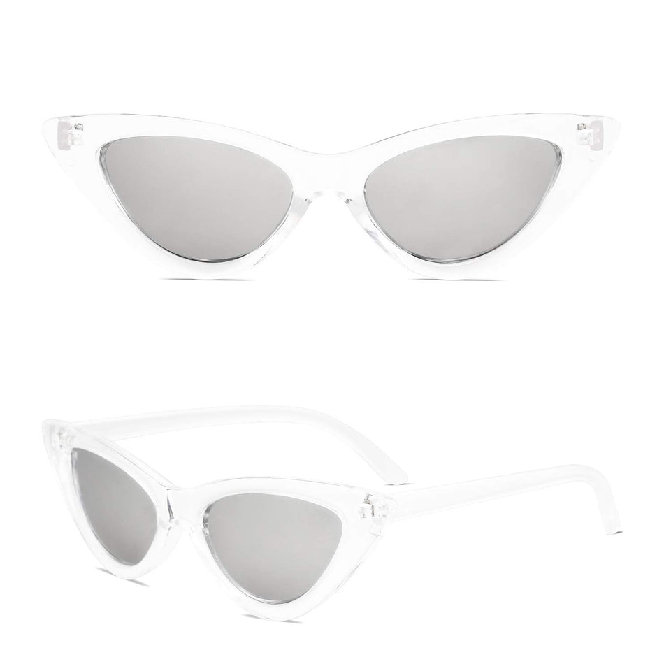 SOJOS Retro Vintage Narrow Cat Eye Sunglasses for women Clout Goggles Plactic Frame Cardi B