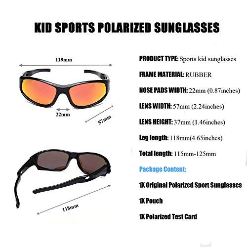 YAMAZI Children Sports Polarized Sunglasses For Kids Boys Girls Rubber Flexible Frame Sunglasses UV Protection