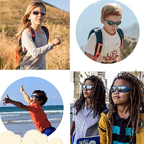 YAMAZI Children Sports Polarized Sunglasses For Kids Boys Girls Rubber Flexible Frame Sunglasses UV Protection