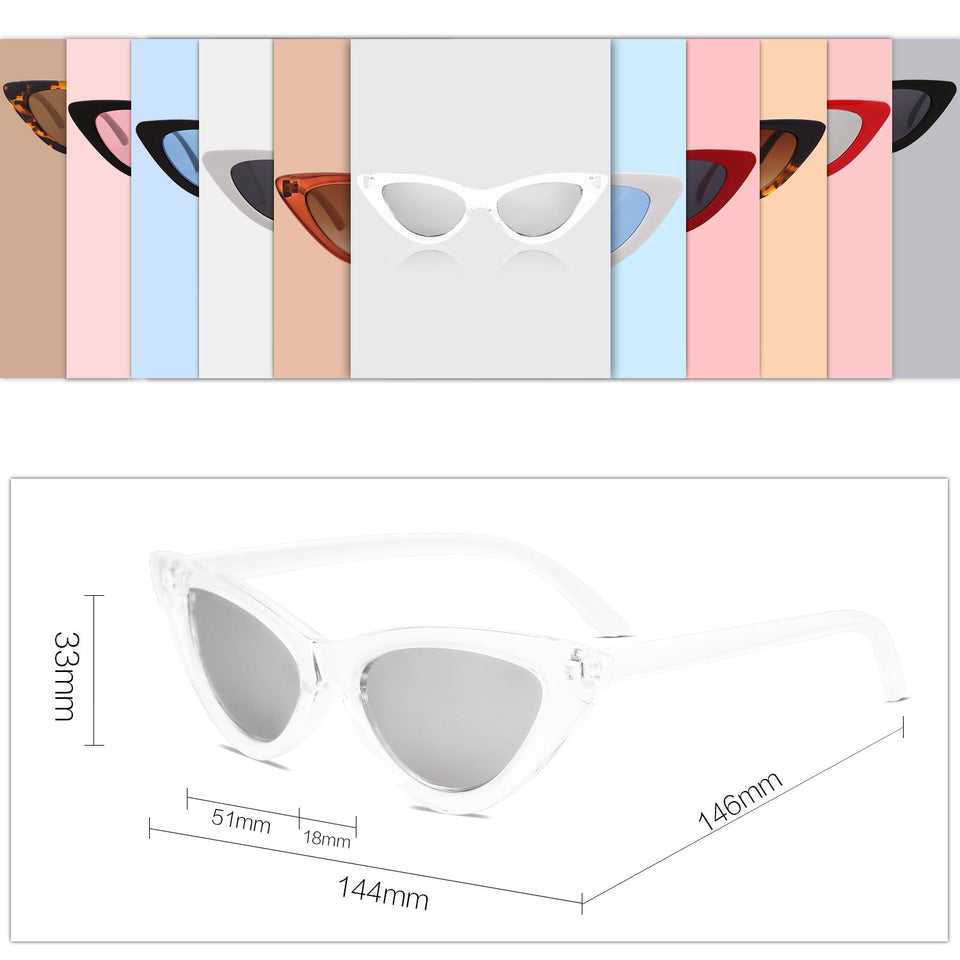 SOJOS Retro Vintage Narrow Cat Eye Sunglasses for women Clout Goggles Plactic Frame Cardi B