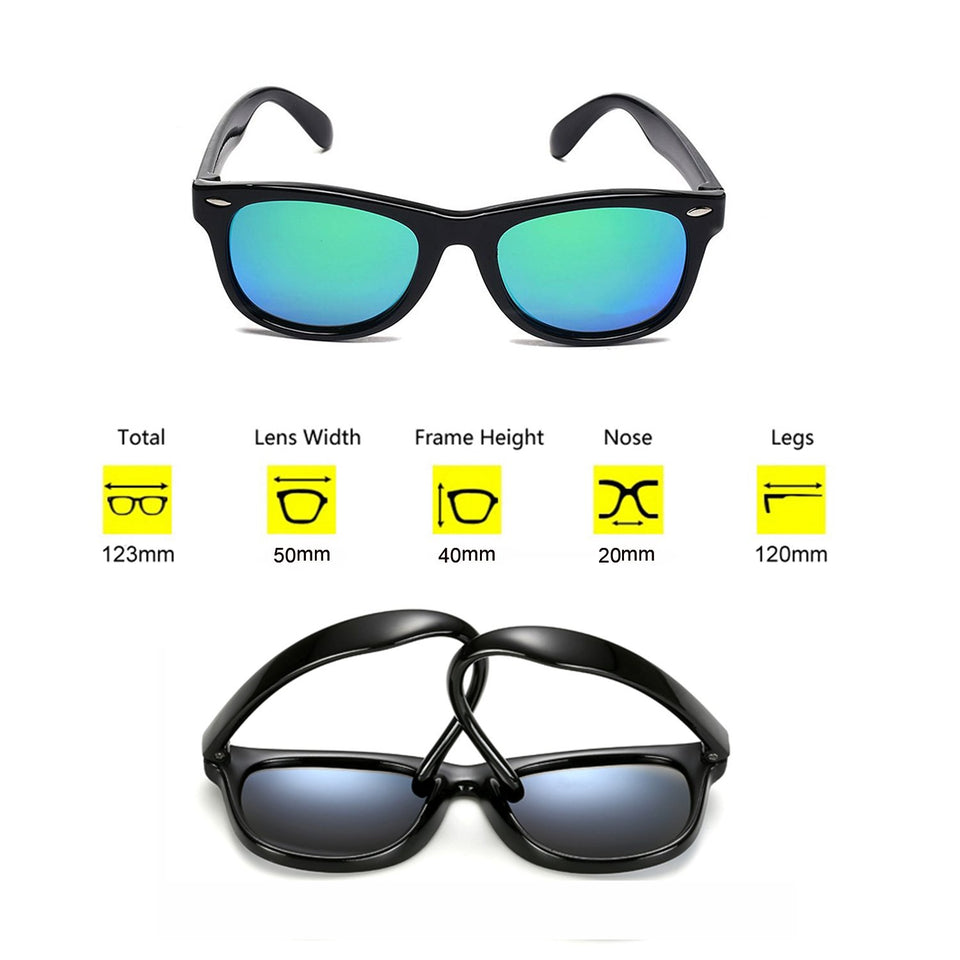 YAMAZI Kids Polarized Sunglasses Sports Fashion For Boys And Girls Mirrored Lens