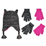 ABG Accessories Assorted Critter Designs Hat and 2 Pair Gloves or Mittens Cold Weather Set, Little Girls Ages 2-7