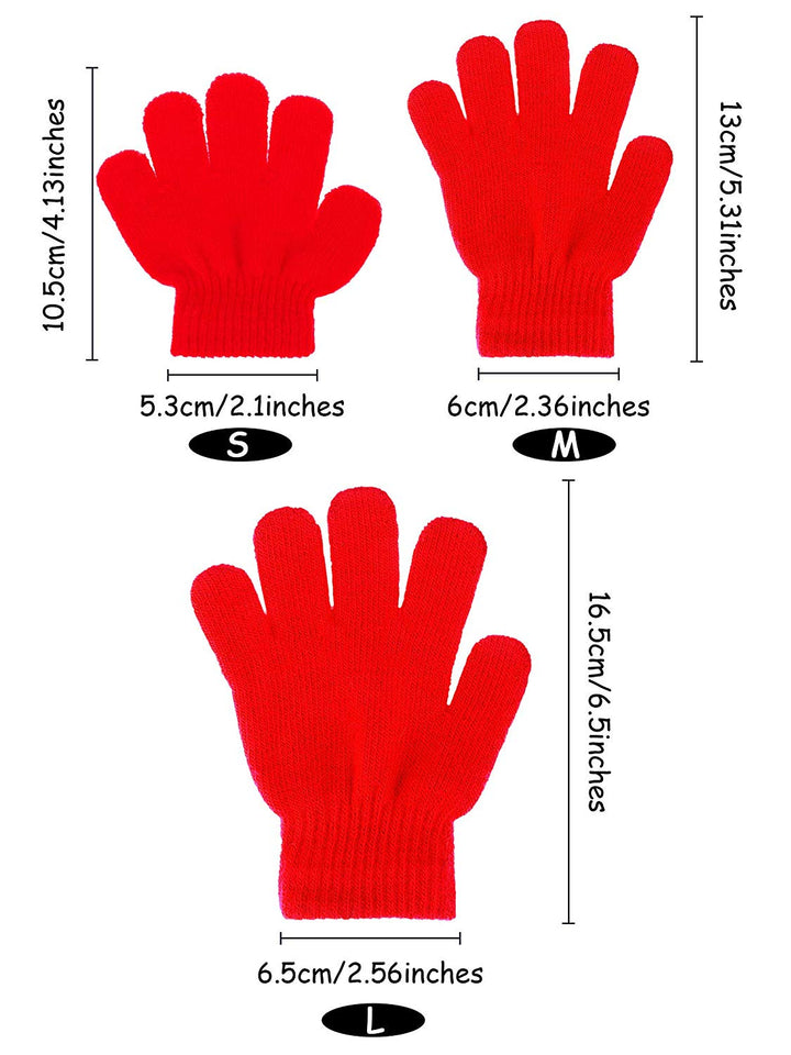 Kids Gloves Full Fingers Knitted Gloves Warm Mitten Winter Favor for Little Boys and Girls
