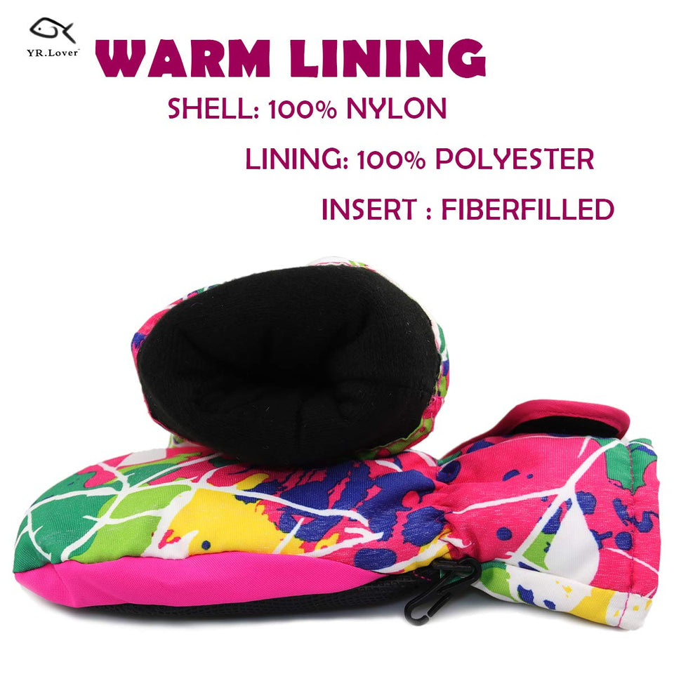 YR.Lover Children Ski Gloves Winter Warm Outdoor Riding Thickening Gloves(2-4Y)