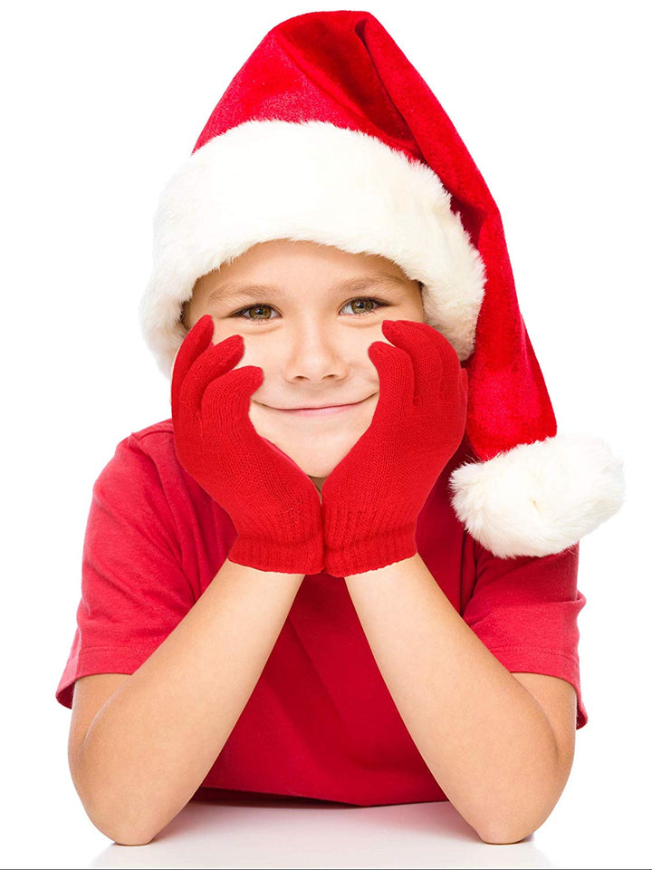 Kids Gloves Full Fingers Knitted Gloves Warm Mitten Winter Favor for Little Boys and Girls