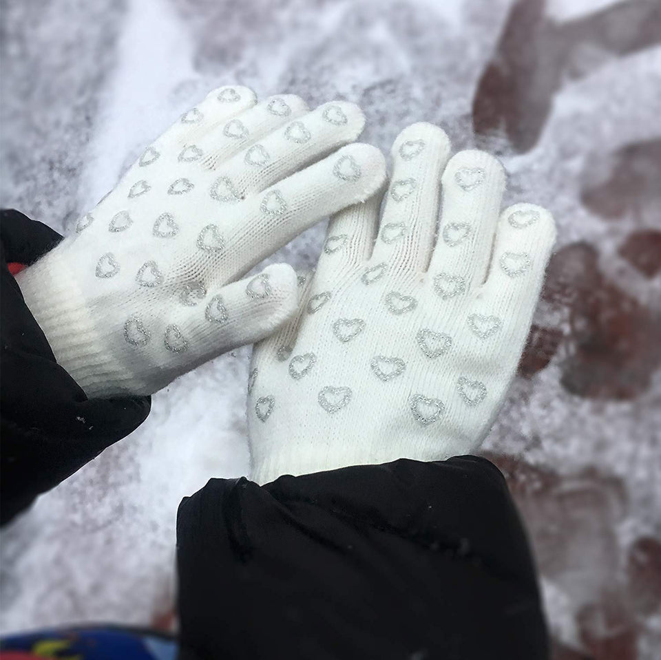 EvridWear Boys Girls Magic Stretch Gripper Gloves 3 Pair Pack Assortment, Kids One Size Winter Warm Gloves Children