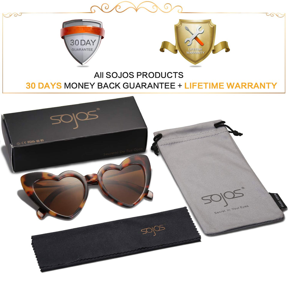 SOJOS Heart Shaped Sunglasses Clout Goggle Vintage Cat Eye Mod Style Retro Glasses Kurt Cobain