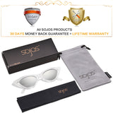 SOJOS Retro Vintage Narrow Cat Eye Sunglasses for women Clout Goggles Plactic Frame Cardi B