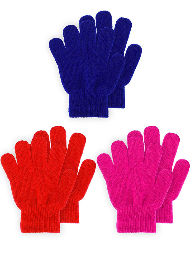 Kids Gloves Full Fingers Knitted Gloves Warm Mitten Winter Favor for Little Boys and Girls